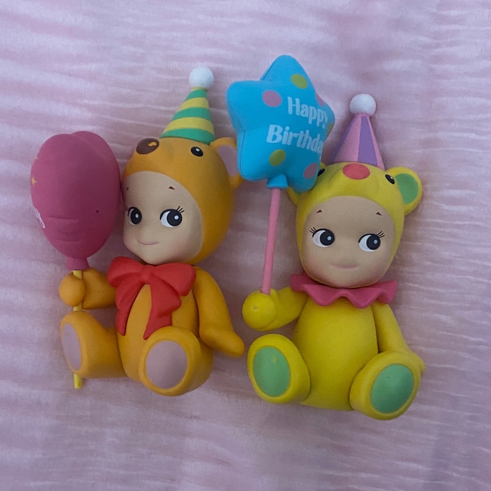 Yellow and Pink Bear Birthday Toy Set
